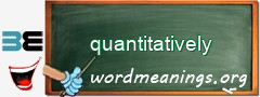 WordMeaning blackboard for quantitatively